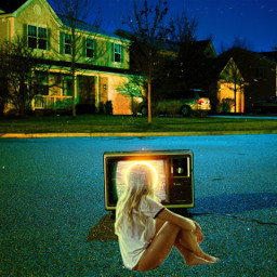 television tv static girl ghost poltergeist street halloween creepy heypicsart backgrounds dark freetoedit