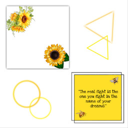 freetoedit tournesols yellow jaune triangles circles sunflowers cadres quote cutation citation bee abeille