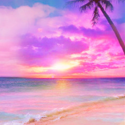 freetoedit beach background beaty sunset sundown nature sky pink purple beachtime