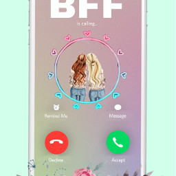phone bestie flowers aesthetics call hearts love turquoise turquoiseaesthetic bff colorful freetoedit srcbffiscalling bffiscalling